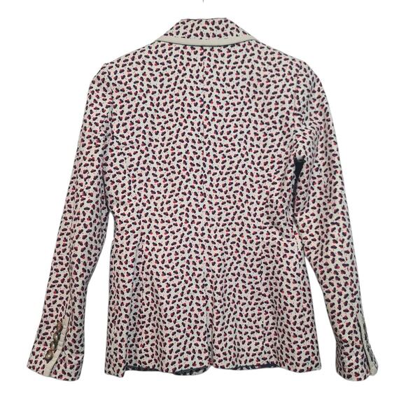 Boden Blenheim Printed One-Button Blazer 2R Cream Multi Print GUC Lined - Picture 2 of 6